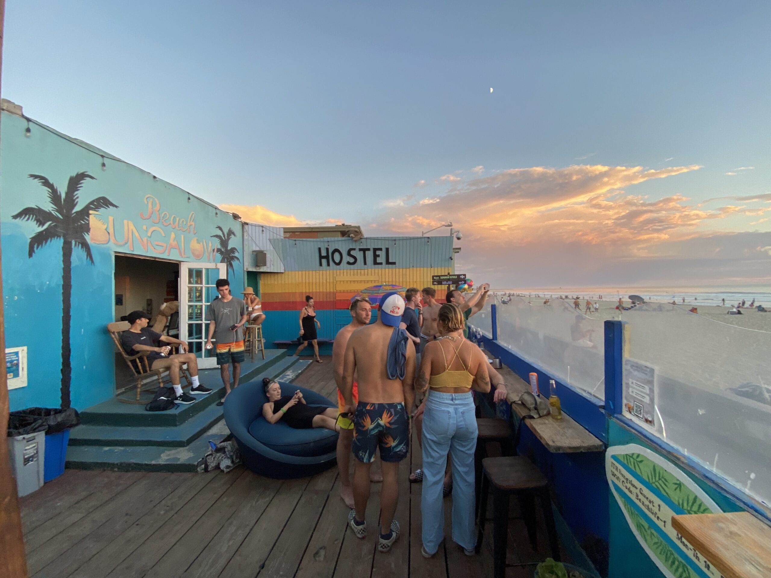 ITH San Diego Beach Bungalow Surf Hostel Deck