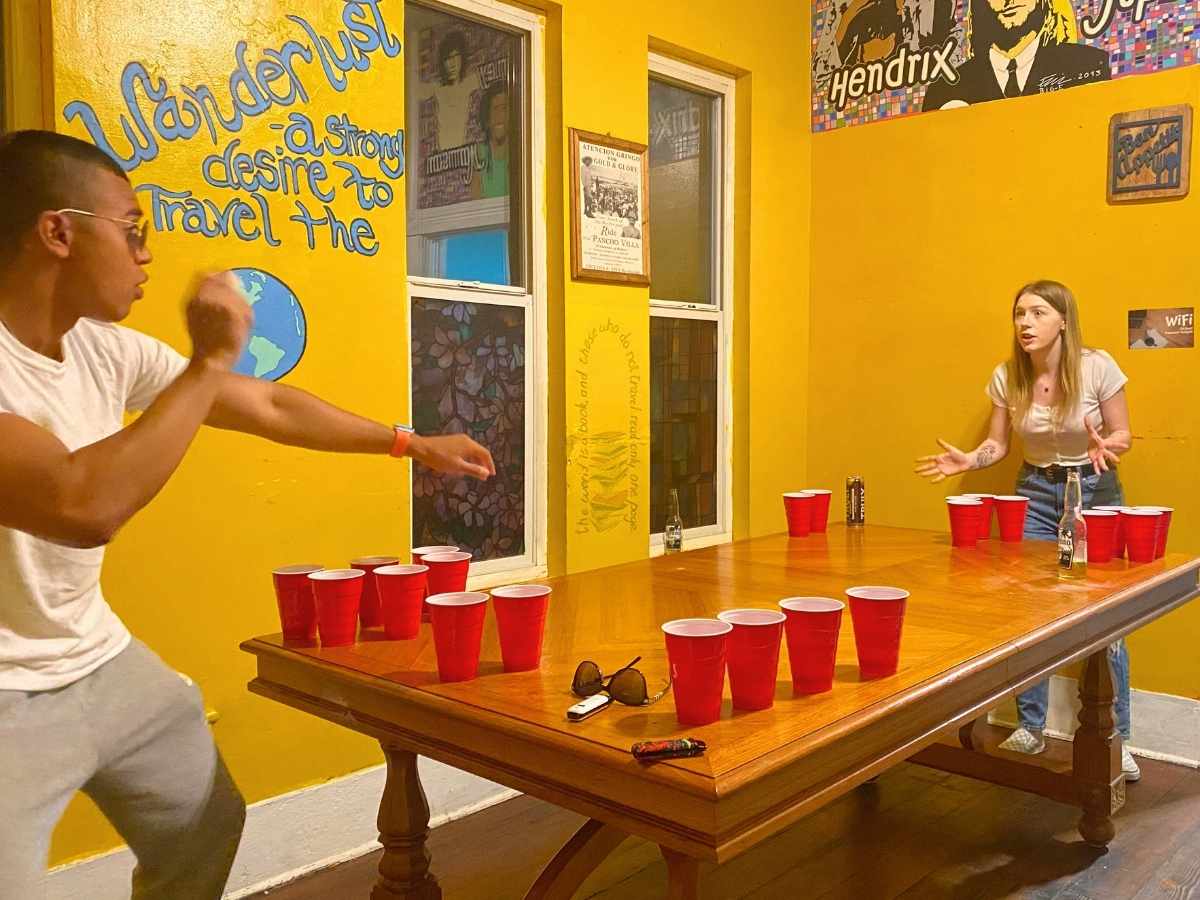 ITH San Diego Adventure Hostel Activities beer pong